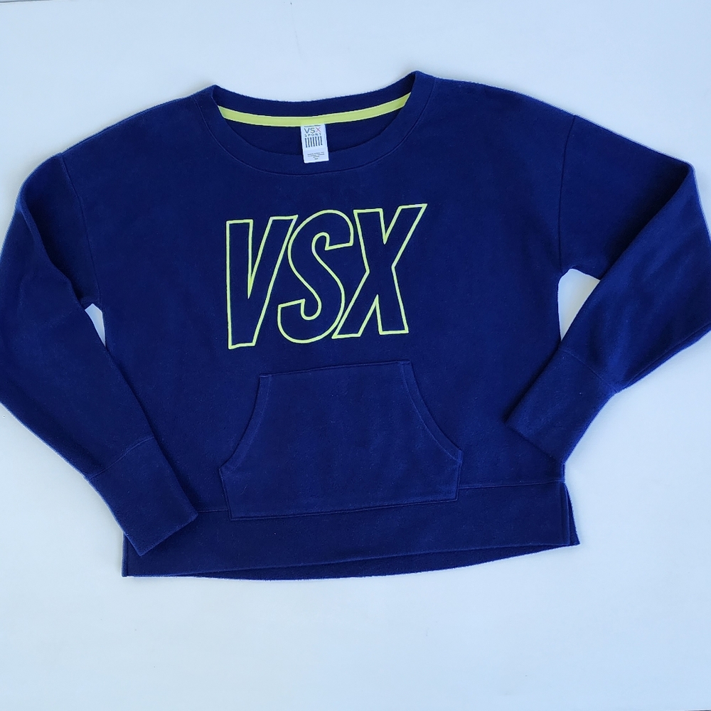VSX Sport Blue and Neon Green Boxy Sweater Top